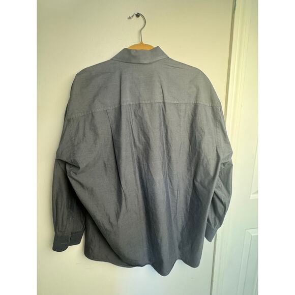 Ermenegildo Zegna Shirt Sz L 43/17 Gray Made in Italy Long Sleeve Button Mens - Picture 5 of 11